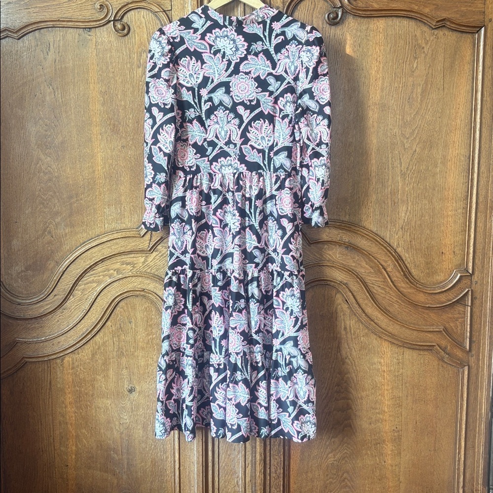Jude Connally Maggie Midi Dress in Black & Pink Print - Picture 10 of 13